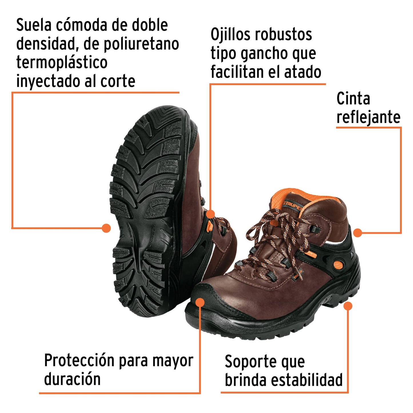 Bota de seguridad café, Truper 1547 - ZC