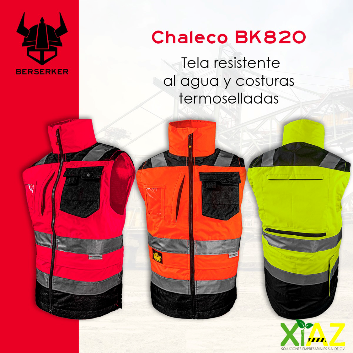 Caja de 10 pzas de Chaleco Ejecutivo Supervisor Impermeable Seguridad